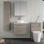 600mm Wall Hung 2-Drawer Vanity & Laminate Worktop - Image 2