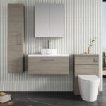 800mm Wall Hung 1-Drawer Vanity & Laminate Worktop - Image 2