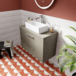 Nuie Arno 800mm Wall Hung 2 Drawer Vanity & Worktop - Image 2