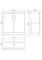 800mm Floor Standing 2-Door Vanity & Basin 1 - Image 2