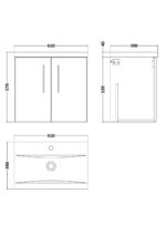 600mm Wall Hung 2-Door Vanity & Basin 1 - Image 2
