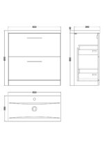 Nuie Arno 800mm Floor Standing 2-Drawer Vanity & Basin 1 - Image 2