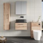 600mm Wall Hung 1-Drawer Vanity & Laminate Worktop - Image 2