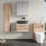 600mm Wall Hung 1-Drawer Vanity & Laminate Worktop - Image 2