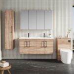 1200mm Wall Hung 4-Door Vanity & Double Basin - Image 2
