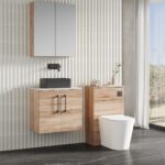 600mm Wall Hung 2-Door Vanity & Laminate Worktop - Image 3