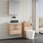 Nuie Arno 600mm Wall Hung 2-Door Vanity & Laminate Worktop - Image 3