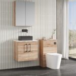 600mm Wall Hung 2-Door Vanity & Laminate Worktop - Image 3