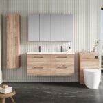 Nuie Arno 1200mm Wall Hung 4-Drawer Vanity & Double Basin - Image 2