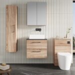 600mm Wall Hung 2-Drawer Vanity & Laminate Worktop - Image 2
