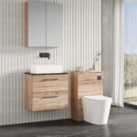 600mm Wall Hung 2-Drawer Vanity & Laminate Worktop - Image 3