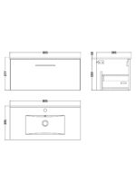 800mm Wall Hung 1-Drawer Vanity & Basin 2 - Image 2