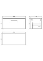 800mm Wall Hung Single Drawer Vanity & Laminate Worktop - Image 2