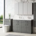 1200mm Floor Standing 4 Door Vanity & Double Basin - Image 4