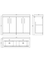 1200mm Floor Standing 4 Door Vanity & Double Basin - Image 5