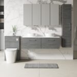 1200mm Wall Hung 2-Drawer Vanity & Laminate Worktop - Image 2