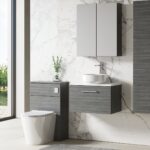 600mm Wall Hung 1-Drawer Vanity & Laminate Worktop - Image 3
