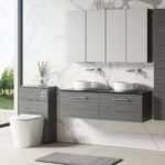 Nuie Arno 1200mm Wall Hung 2-Drawer Vanity & Laminate Worktop - Image 3
