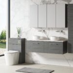 1200mm Wall Hung 2-Drawer Vanity & Laminate Worktop - Image 3