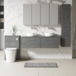 1200mm Wall Hung 2 Drawer Vanity & Worktop - Image 2