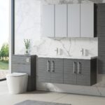 1200mm Wall Hung 4 Door Vanity & Double Basin - Image 4