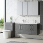 1200mm Wall Hung 4 Door Vanity & Double Basin - Image 4