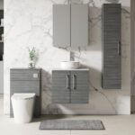 Nuie Arno 600mm Wall Hung 2 Door Vanity & Laminate Top - Image 2