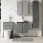 600mm Wall Hung 2 Door Vanity & Laminate Top - Image 2