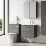 600mm Wall Hung 2 Drawer Vanity & Basin 4 - Image 3