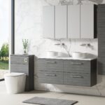 1200mm Wall Hung 4-Drawer Vanity & Laminate Worktop - Image 3