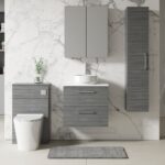 600mm Wall Hung 2-Drawer Vanity & Laminate Worktop - Image 2