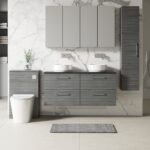 1200mm Wall Hung 4-Drawer Vanity & Laminate Worktop - Image 2