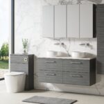 1200mm Wall Hung 4-Drawer Vanity & Laminate Worktop - Image 3