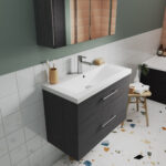 800mm Wall Hung 2 Drawer Vanity & Basin 1 - Image 2