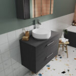 800mm Wall Hung 2 Drawer Vanity & Worktop - Image 2