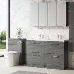 Nuie Arno 1200mm Floor Standing 4 Drawer Vanity & Double Basin - Image 4