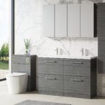 1200mm Floor Standing 4 Drawer Vanity & Double Basin - Image 4