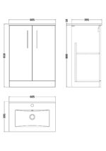 600mm Floor Standing 2 Door Vanity & Basin 2 - Image 4
