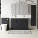 1200mm Floor Standing 4 Door Vanity & Double Basin - Image 2
