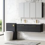1200mm Wall Hung 2 Drawer Vanity & Double Basin - Image 4