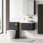 600mm Wall Hung 1-Drawer Vanity & Laminate Worktop - Image 3