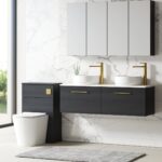 1200mm Wall Hung 2-Drawer Vanity & Laminate Worktop - Image 3