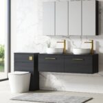 1200mm Wall Hung 2 Drawer Vanity & Worktop - Image 3