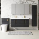 1200mm Wall Hung 4 Door Vanity & Double Basin - Image 2