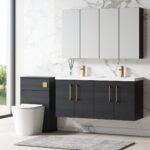 1200mm Wall Hung 4 Door Vanity & Double Basin - Image 4