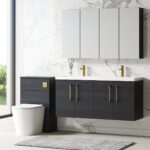 1200mm Wall Hung 4 Door Vanity & Double Basin - Image 4