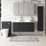 1200mm Wall Hung 4-Door Vanity & Laminate Worktop - Image 2