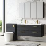 1200mm Wall Hung 4 Drawer Vanity & Double Basin - Image 4