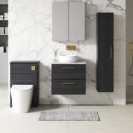 600mm Wall Hung 2 Drawer Vanity & Laminate Top - Image 2