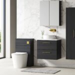 600mm Wall Hung 2-Drawer Vanity & Laminate Worktop - Image 3